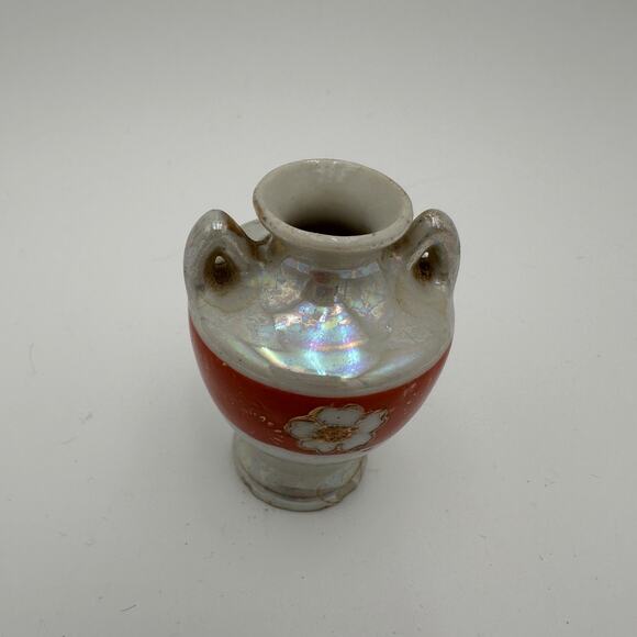 Vintage Miniature Hand Painted Vase Occupied Japan 2.5 inch Pearlescent - Picture 3 of 11